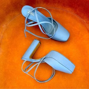 ZARA Platform satin strappy heels